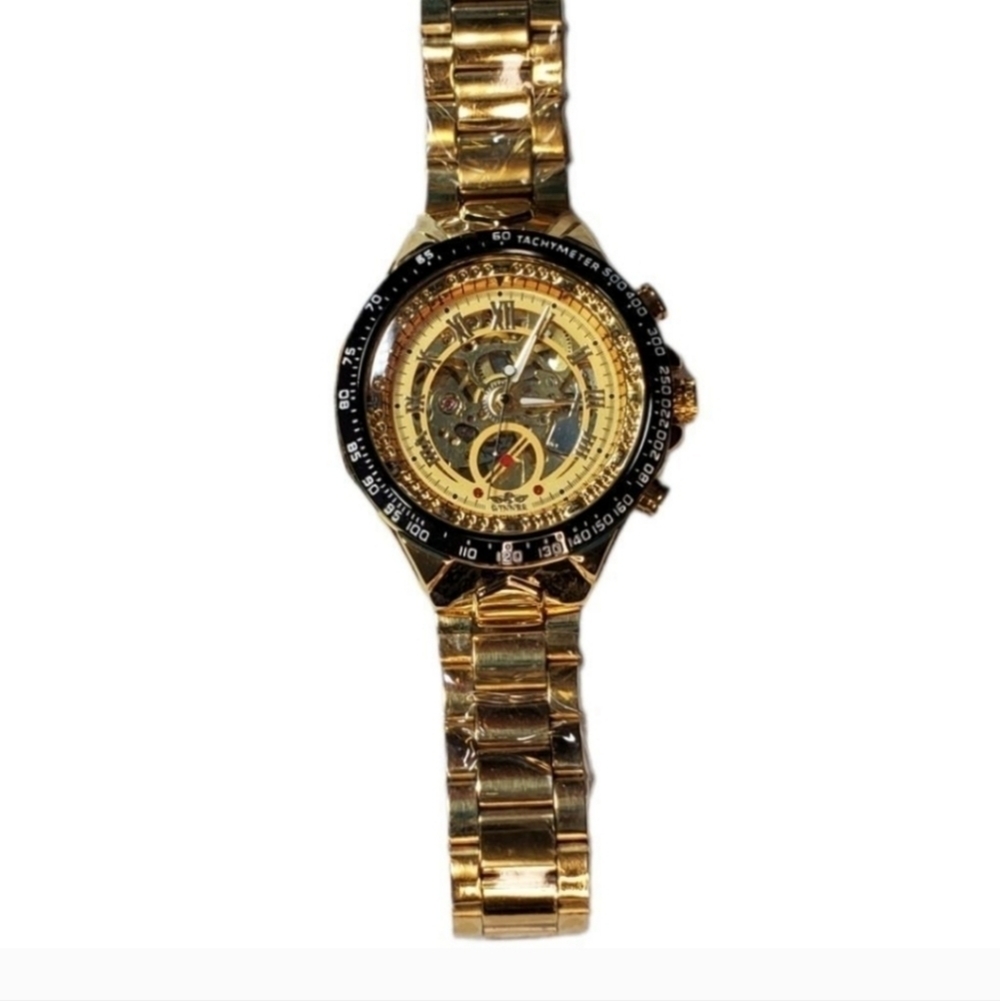 Gorgeous gold face dressy men's watch